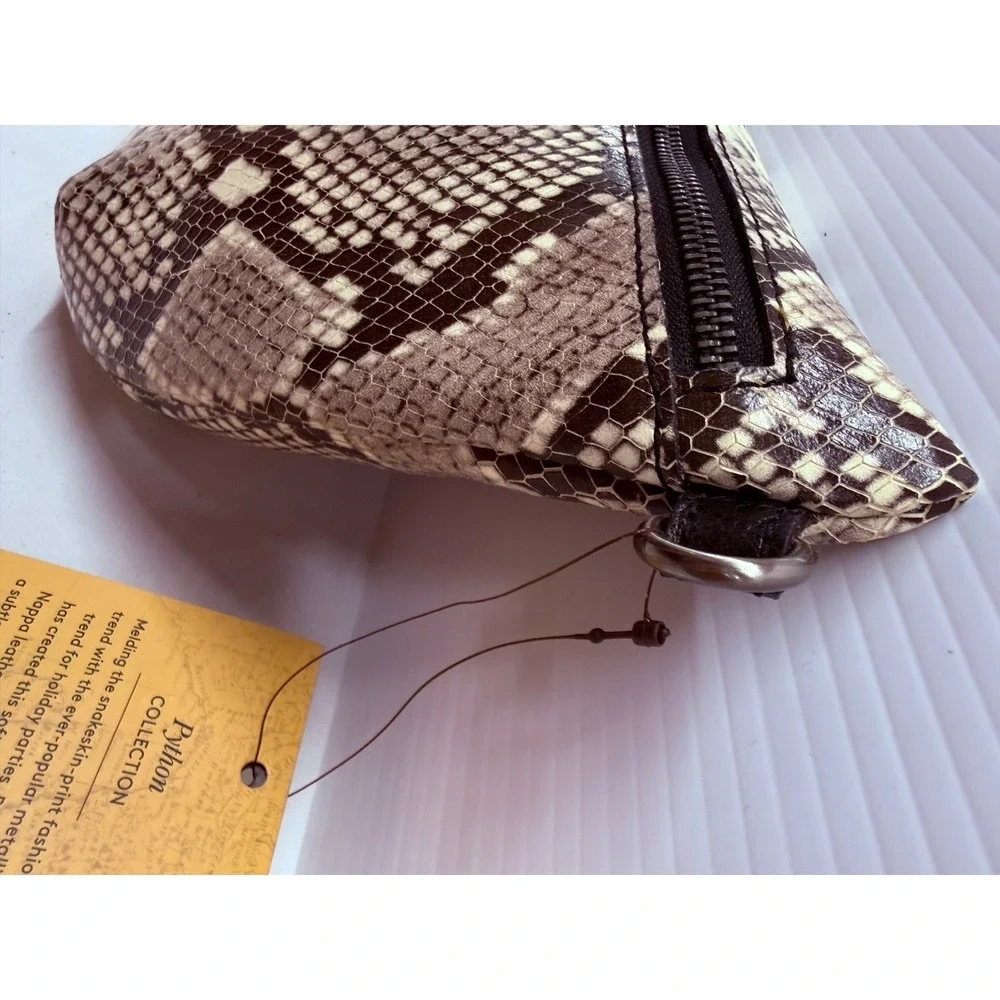 Patricia Nash Tinchi Leather Convertible Crossbody PYTHON BLACK‎   FANNY PACK